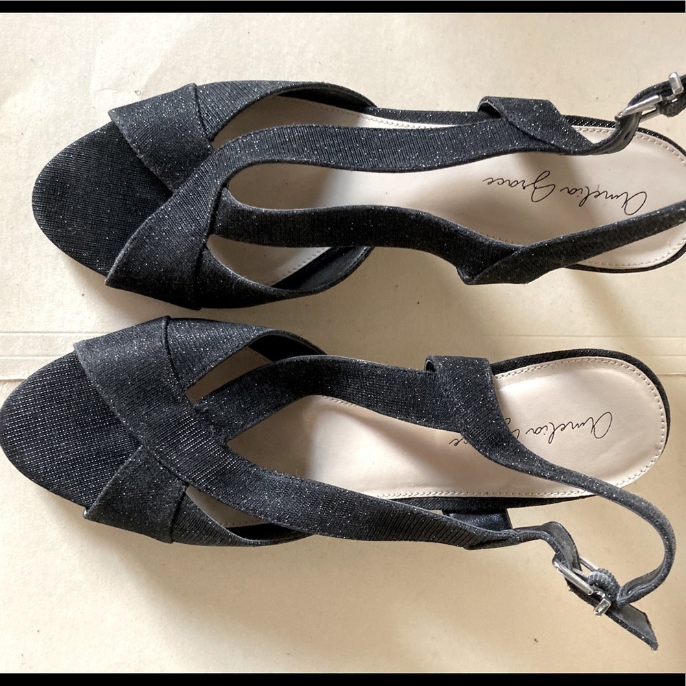 Women dress  black open toe size 10